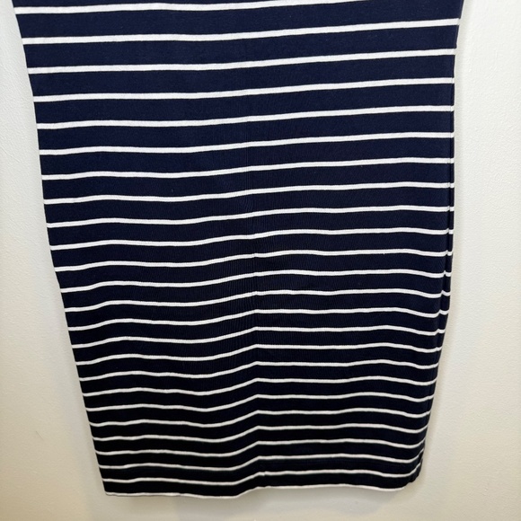 French Connection Knit Striped Body-con Dress Navy Blue White Size Small - Picture 9 of 14